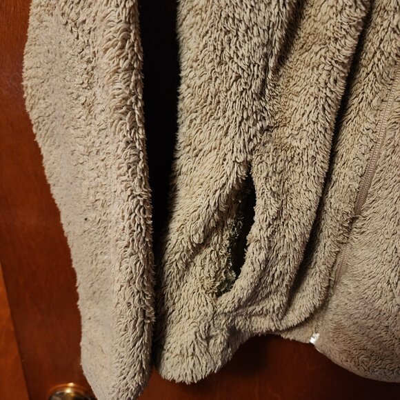 Women's Small Columbia Tan Fuzzy Fleece Full Zip Jacket - Picture 6 of 12